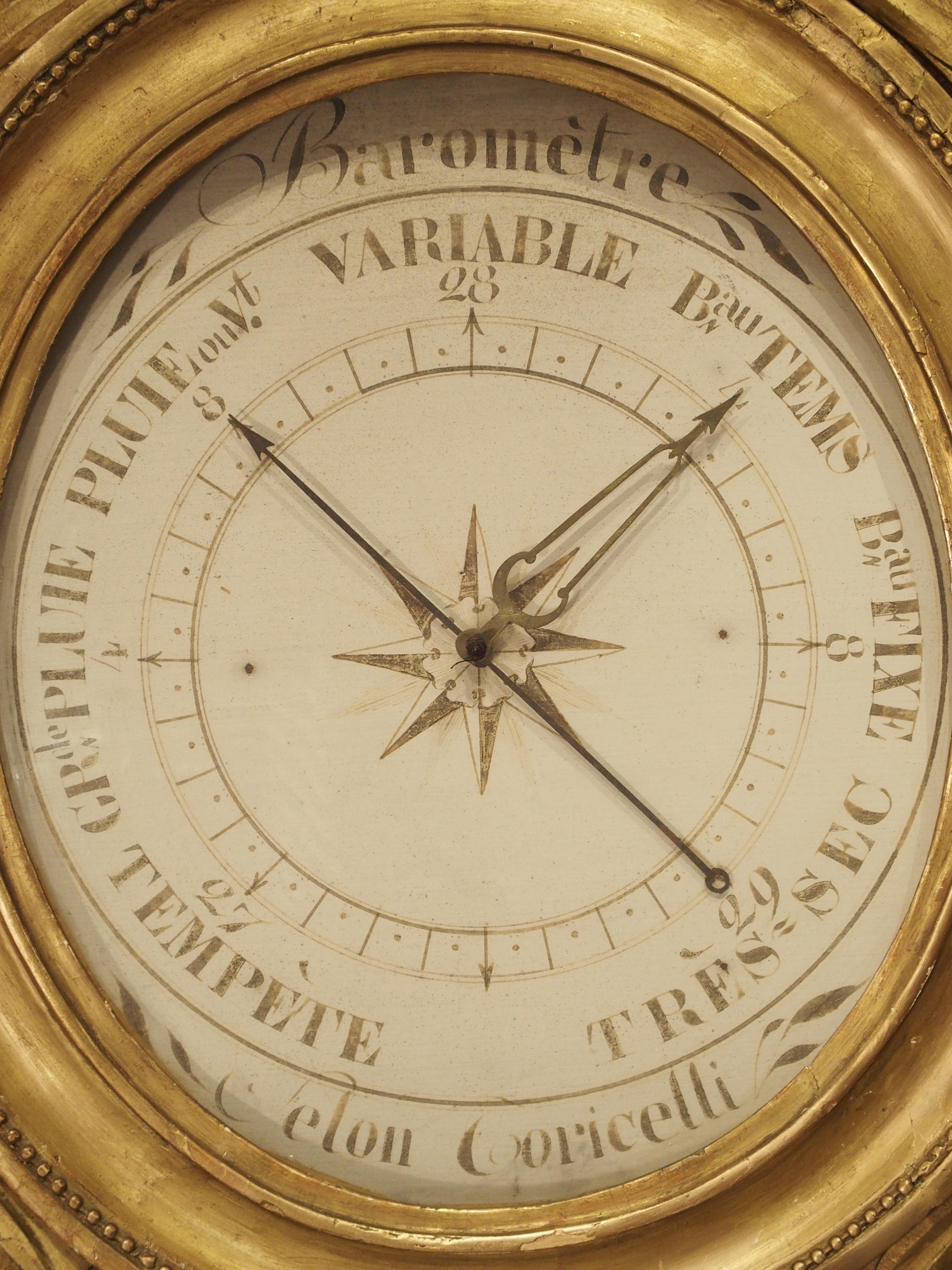 French, Period Louis XVI Giltwood Barometer, circa 1780 3