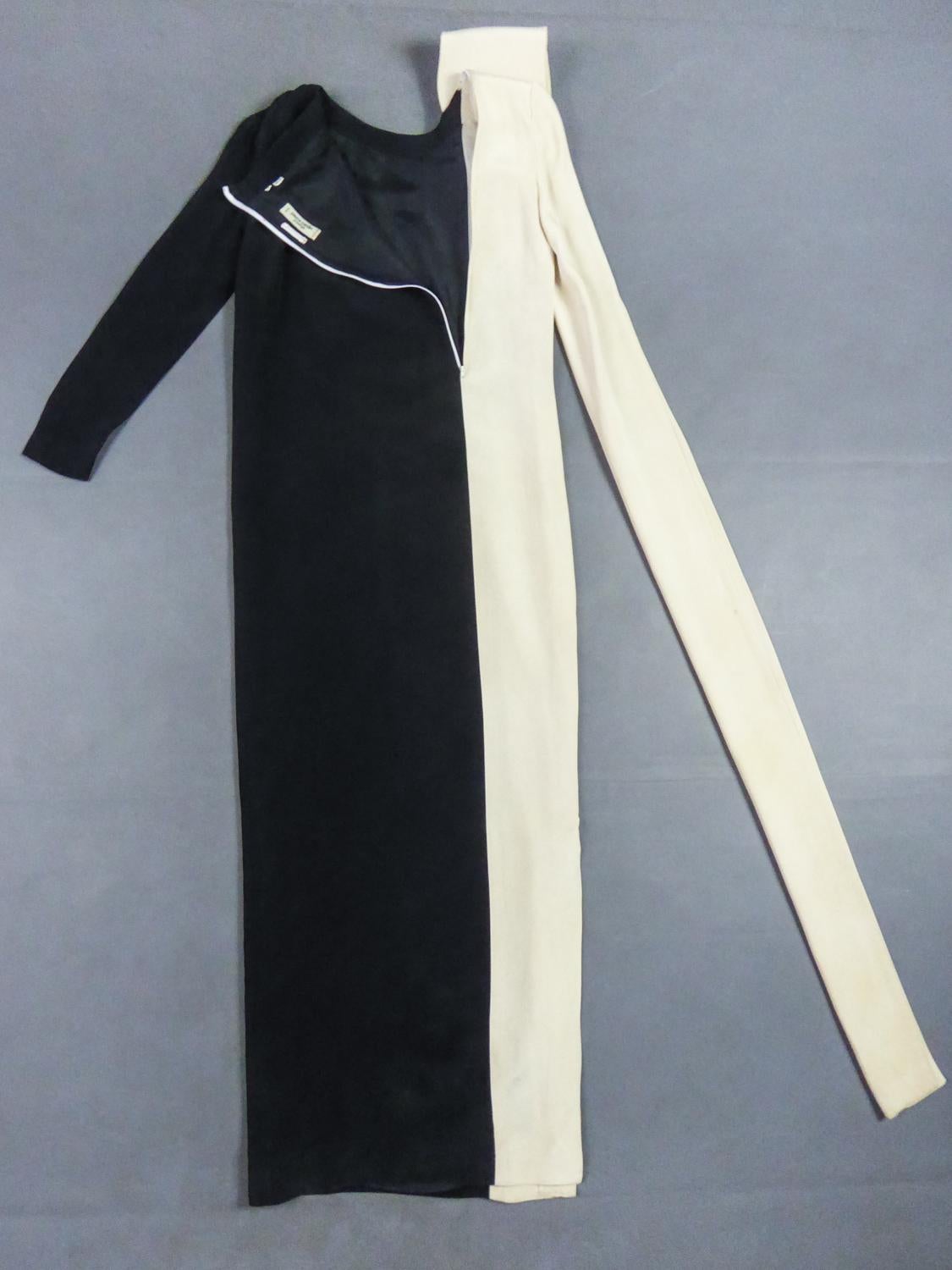A French Pierre Cardin Couture Peplum Evening Dress Circa 1975/85 In Good Condition In Toulon, FR