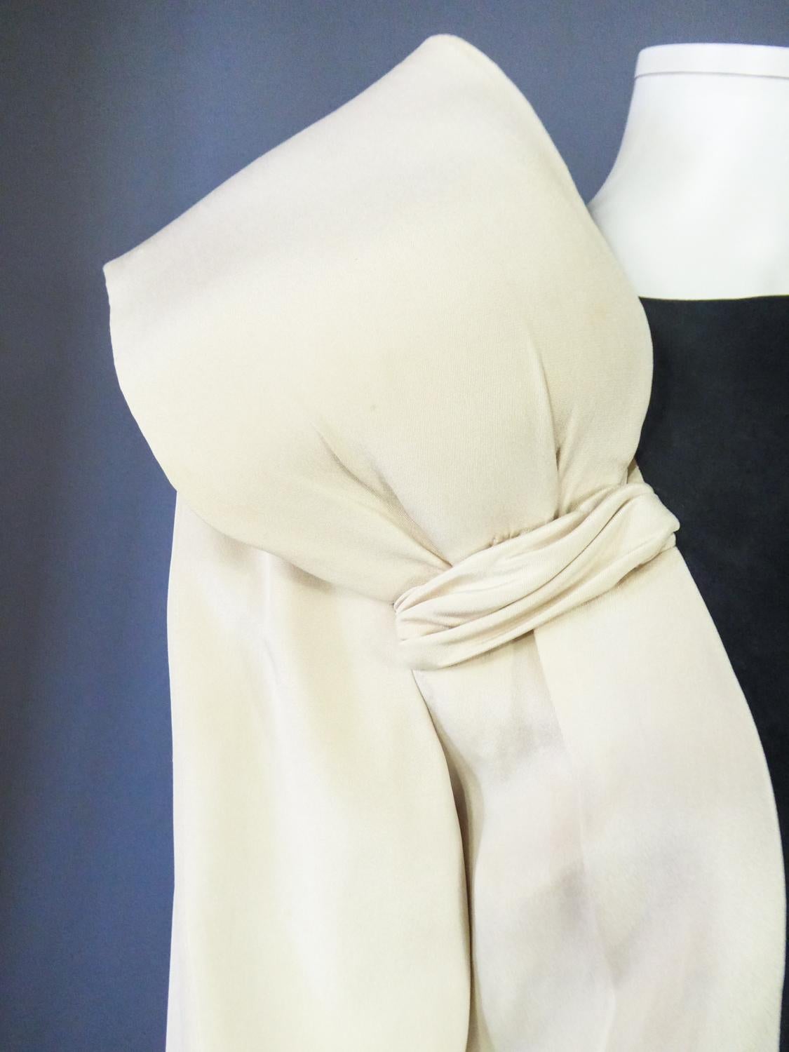 A French Pierre Cardin Couture Peplum Evening Dress Circa 1975/85 2