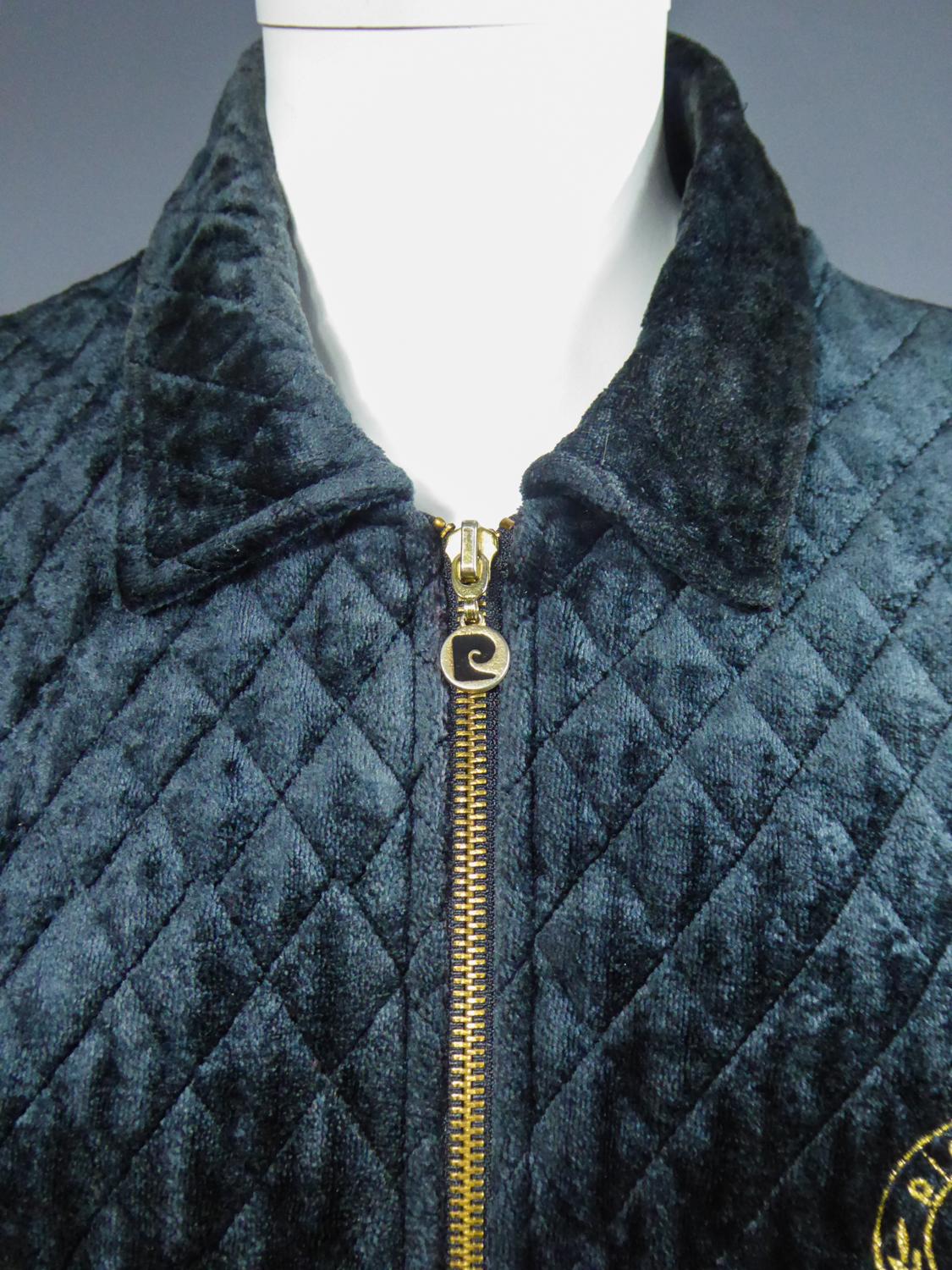 Women's A french Pierre Cardin Jacket in Quilted Velvet Circa 1980 For Sale