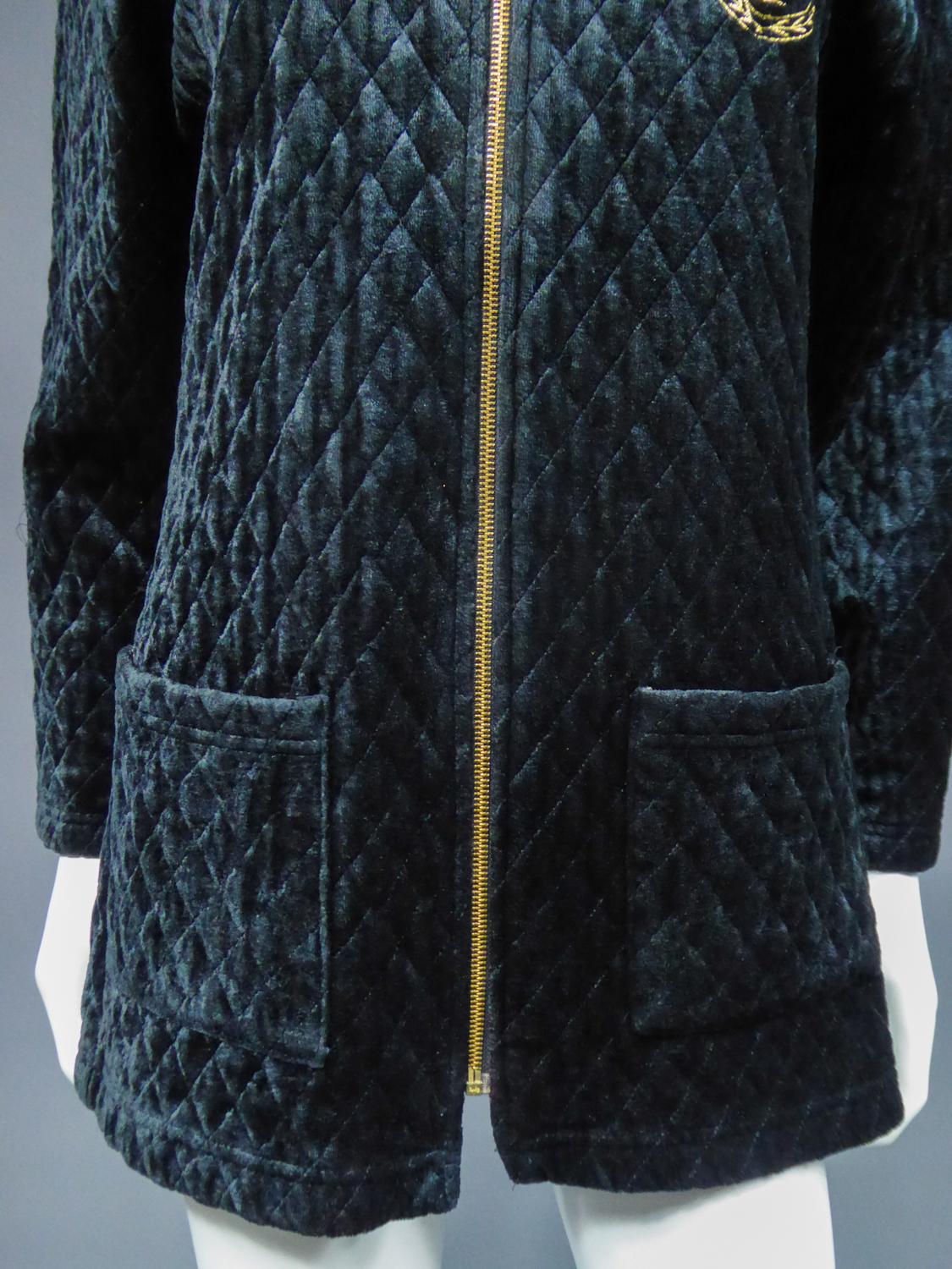 A french Pierre Cardin Jacket in Quilted Velvet Circa 1980 For Sale 1
