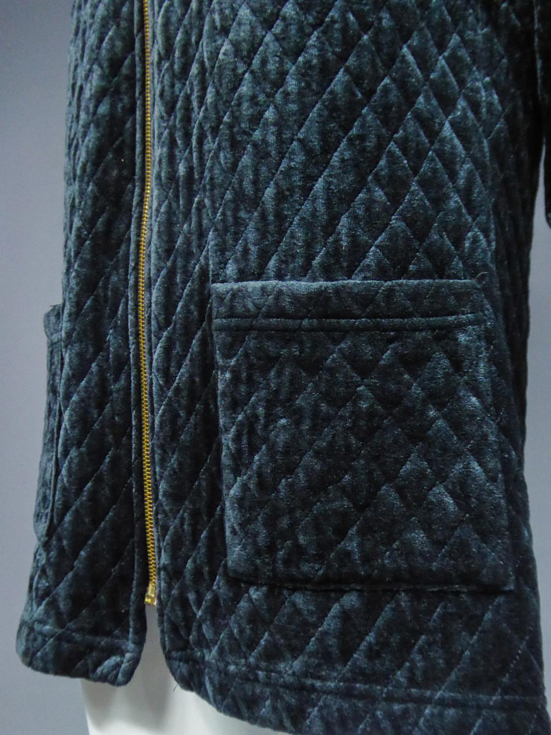 A french Pierre Cardin Jacket in Quilted Velvet Circa 1980 For Sale 3