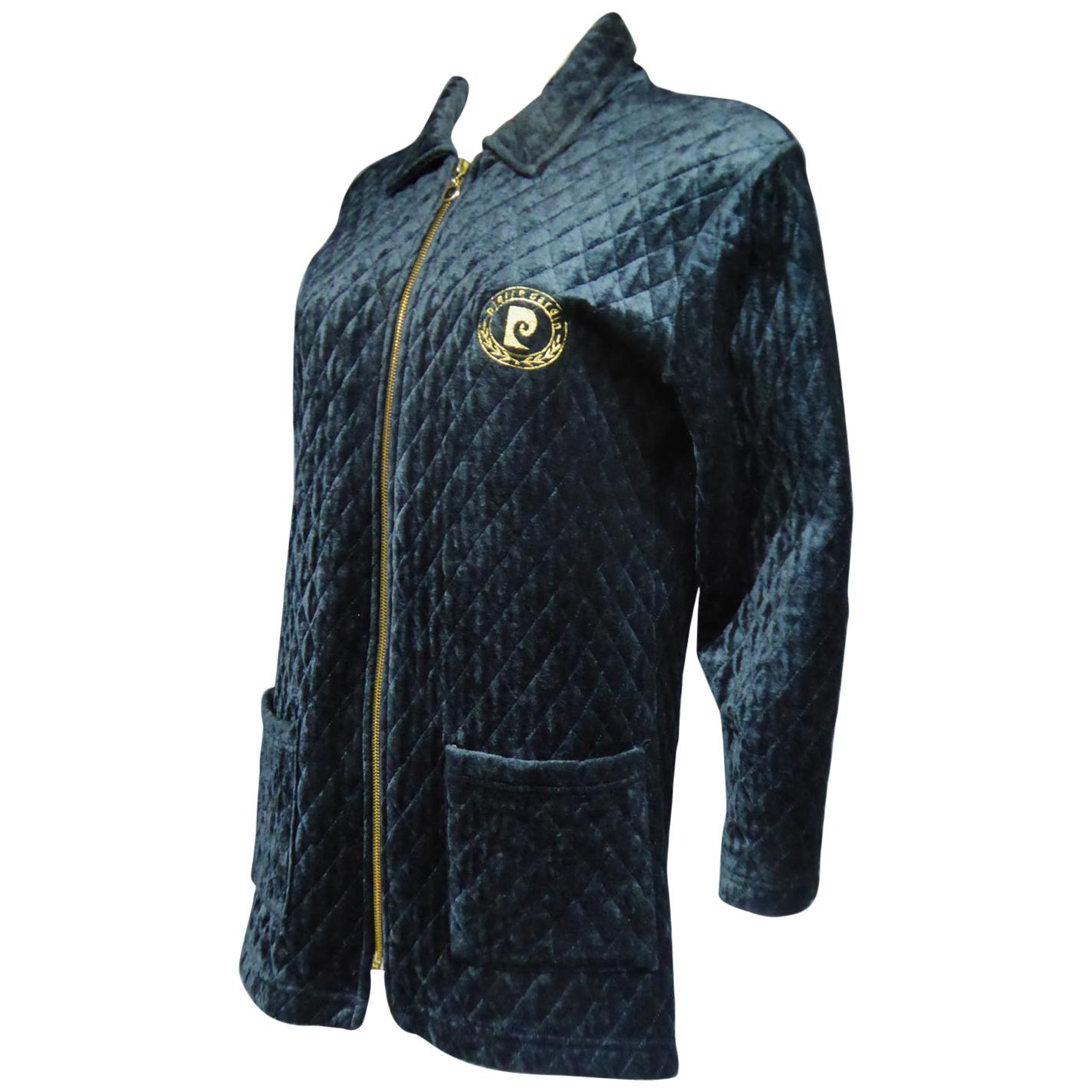 A french Pierre Cardin Jacket in Quilted Velvet Circa 1980 For Sale