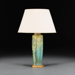 A French Pierrefonds Crystallized Pottery Vase as a Lamp