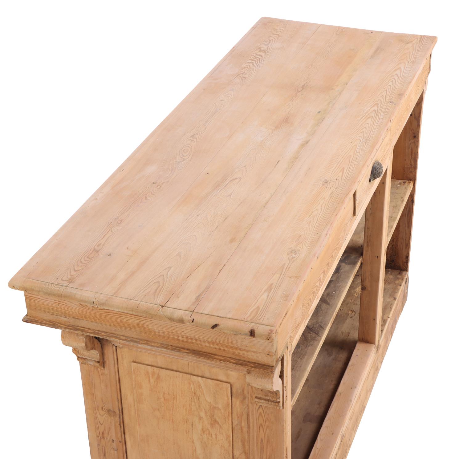 A French Pine Front Bar or Shop Counter, C. 1880. For Sale 1