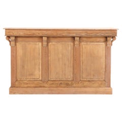 A French Pine Front Bar or Shop Counter, C. 1880.