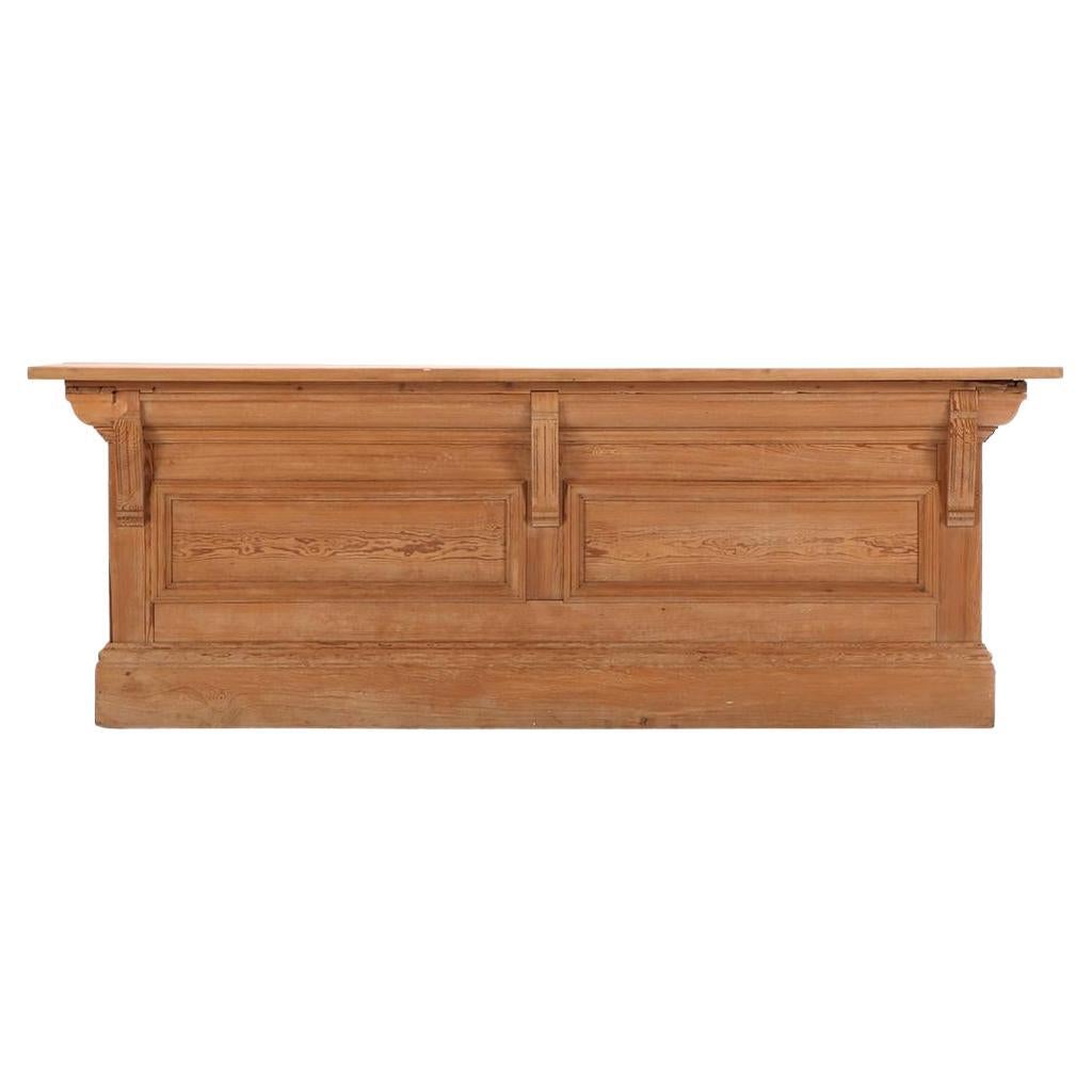A French pine store counter, C. 1890. For Sale