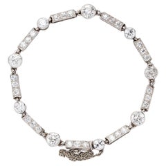 A French Platinum Art Deco Bracelet with Diamonds