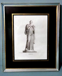 A French Print Depicting "Nemesis "In Italian Frame With Mirrors"