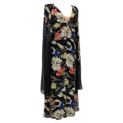 Vintage A French Printed Silk Chiffon Dress in the taste of Molyneux Circa 1935/1940