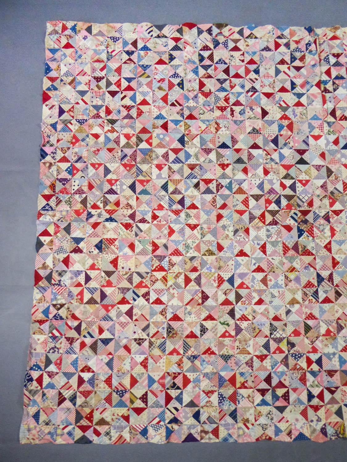 Ein französisches Provence-Baumwoll-Patchwork aus dem 19. (Braun) im Angebot