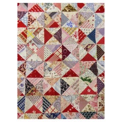Ein französisches Provence-Baumwoll-Patchwork aus dem 19.