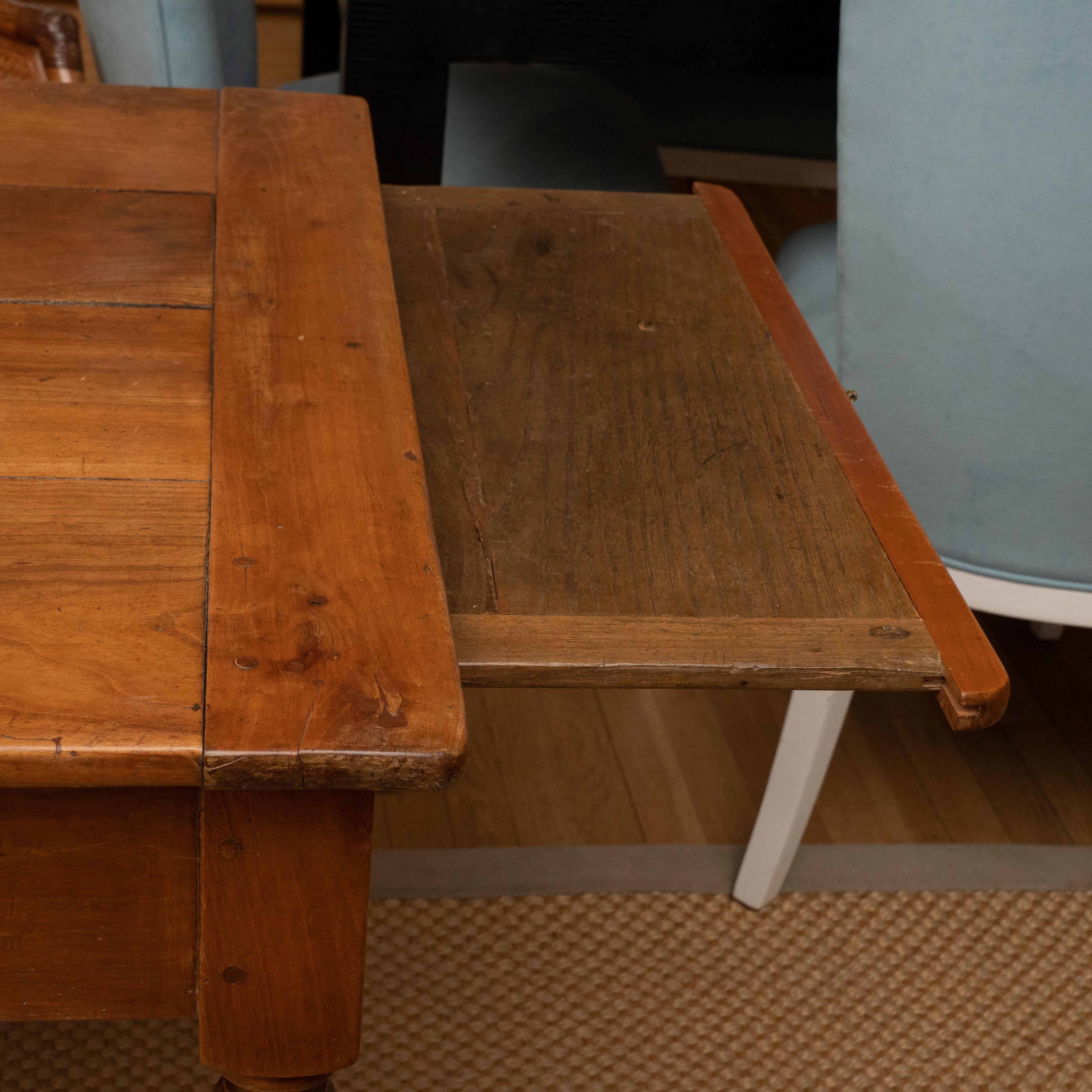 French Provincial Cherrywood Farm Table In Good Condition In New York, NY