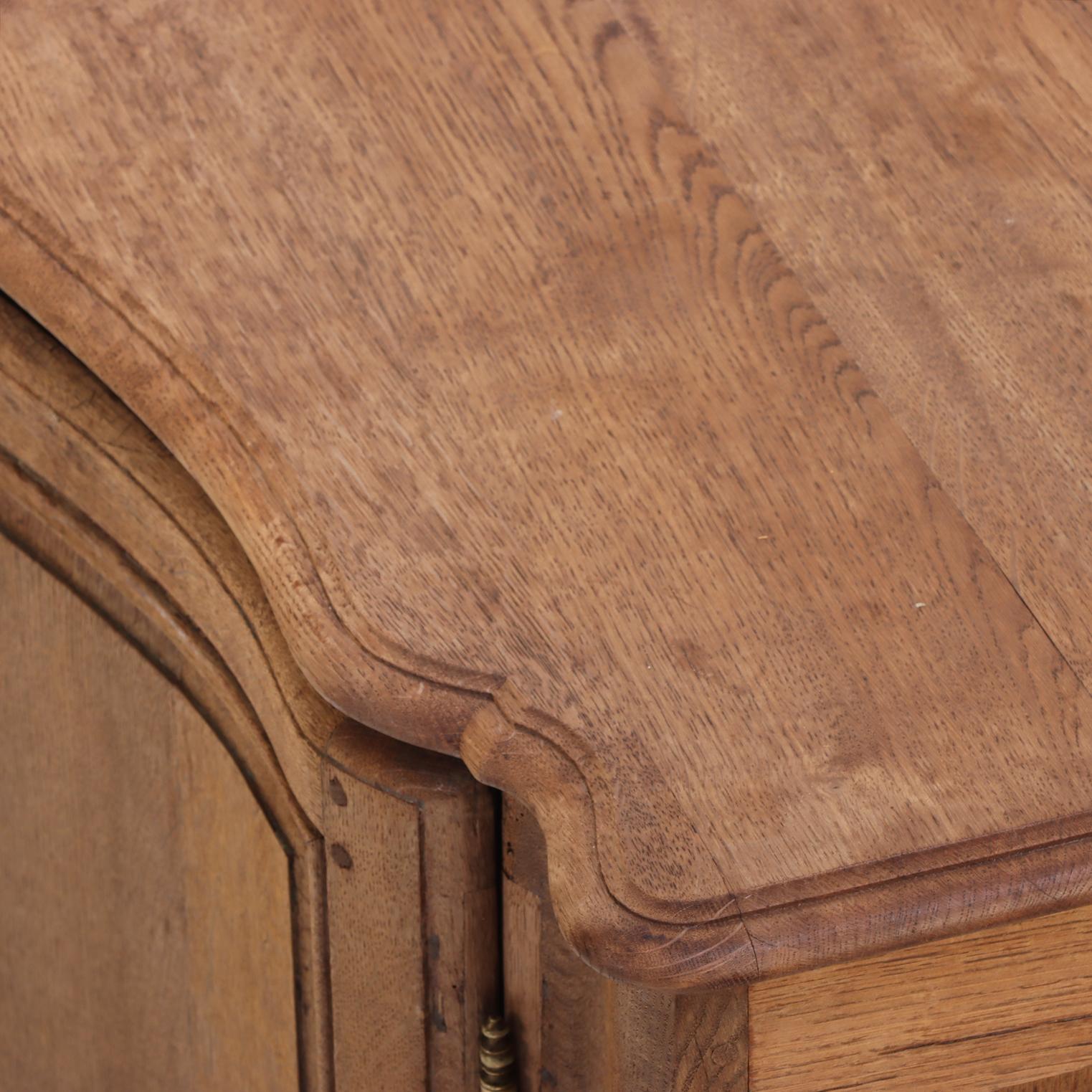 19th Century A French Provincial Oak Two-Door Server Buffet, C. 1880. For Sale