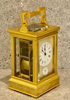 French Quarter Repeating Grand Sonnerie Carriage Alarum Clock Early 20th C
