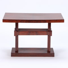 French Rectilinear Burl Wood Table, C 1940