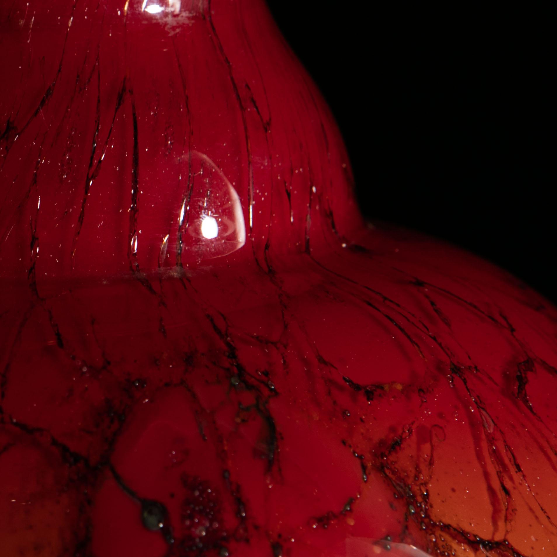 20th Century French Red Art Glass Vase as a Table Lamp