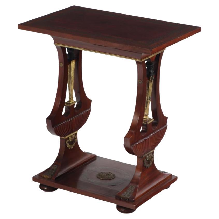 A French Regency style mahogany table, C. 1880. For Sale