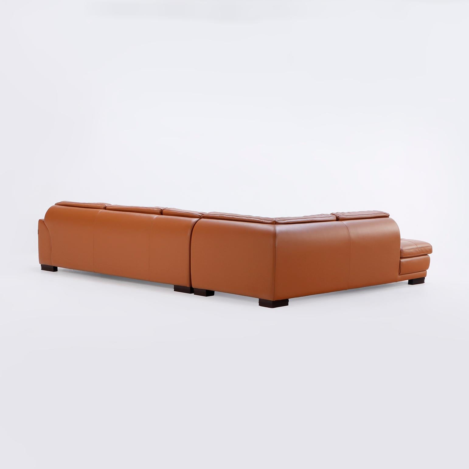 A French Roche Bobois leather sectional sofa. For Sale 2
