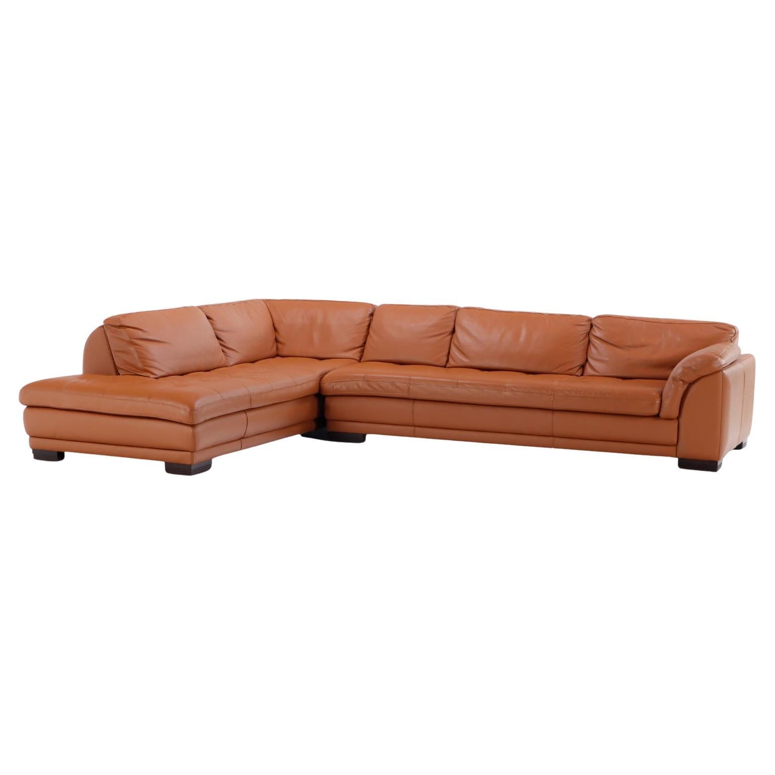 Ein französisches Roche Bobois-Leder-Sofa aus Leder.
