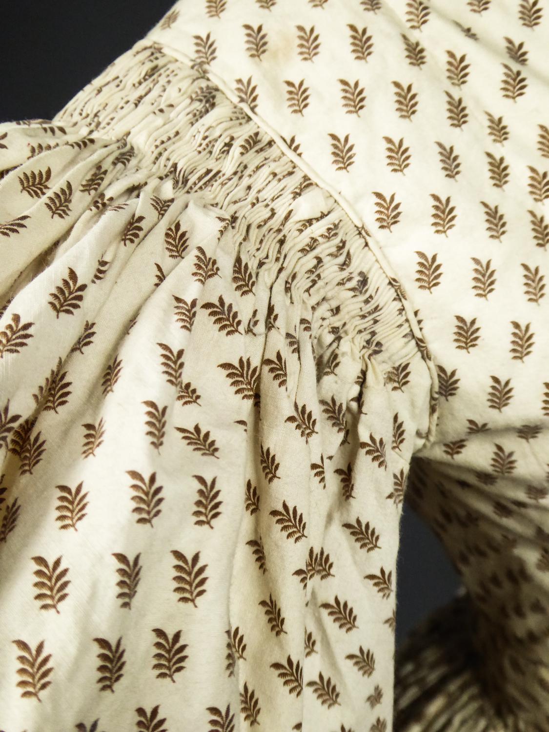 A French Romantic Era Printed Cotton Day Dress Circa 1830 1