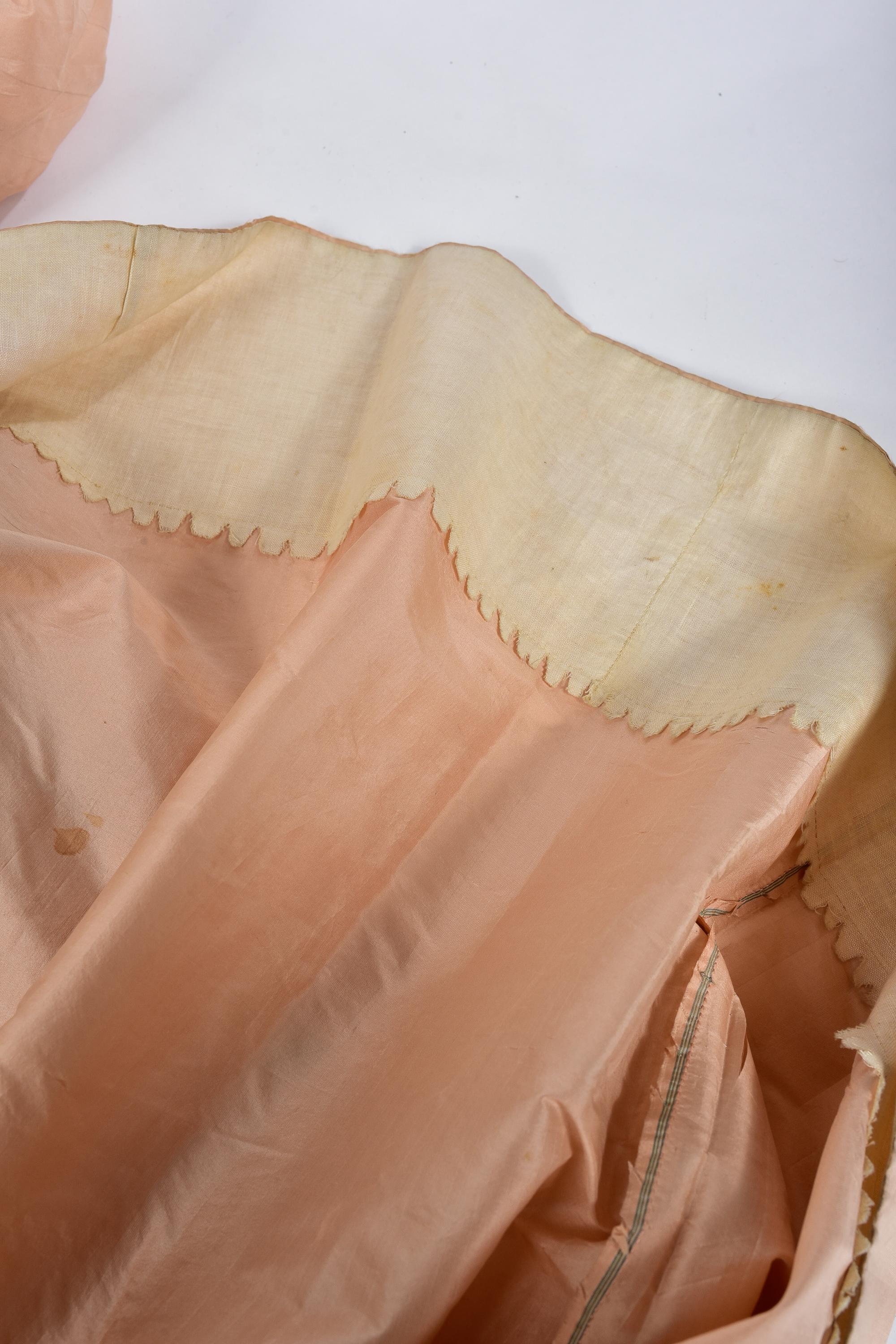 A French Romantic Period taffeta pale pink Taffeta Dress- France Circa 1835-1840 6