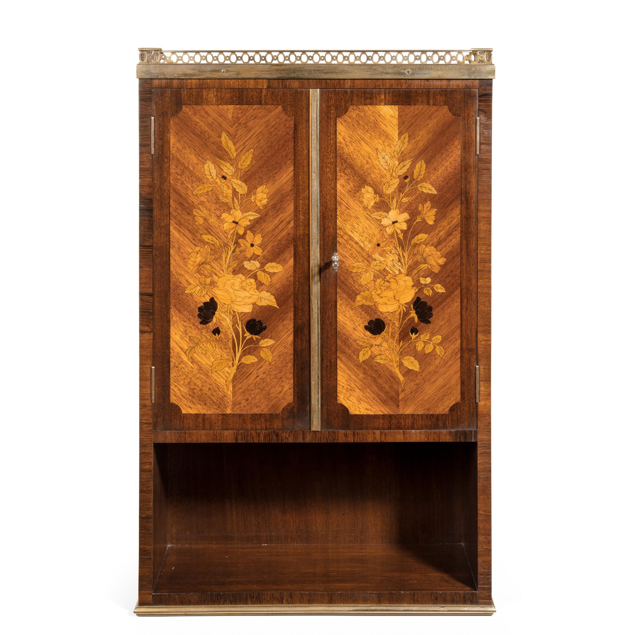 French Rosewood Wall Cabinet by G Durand In Good Condition For Sale In Lymington, Hampshire