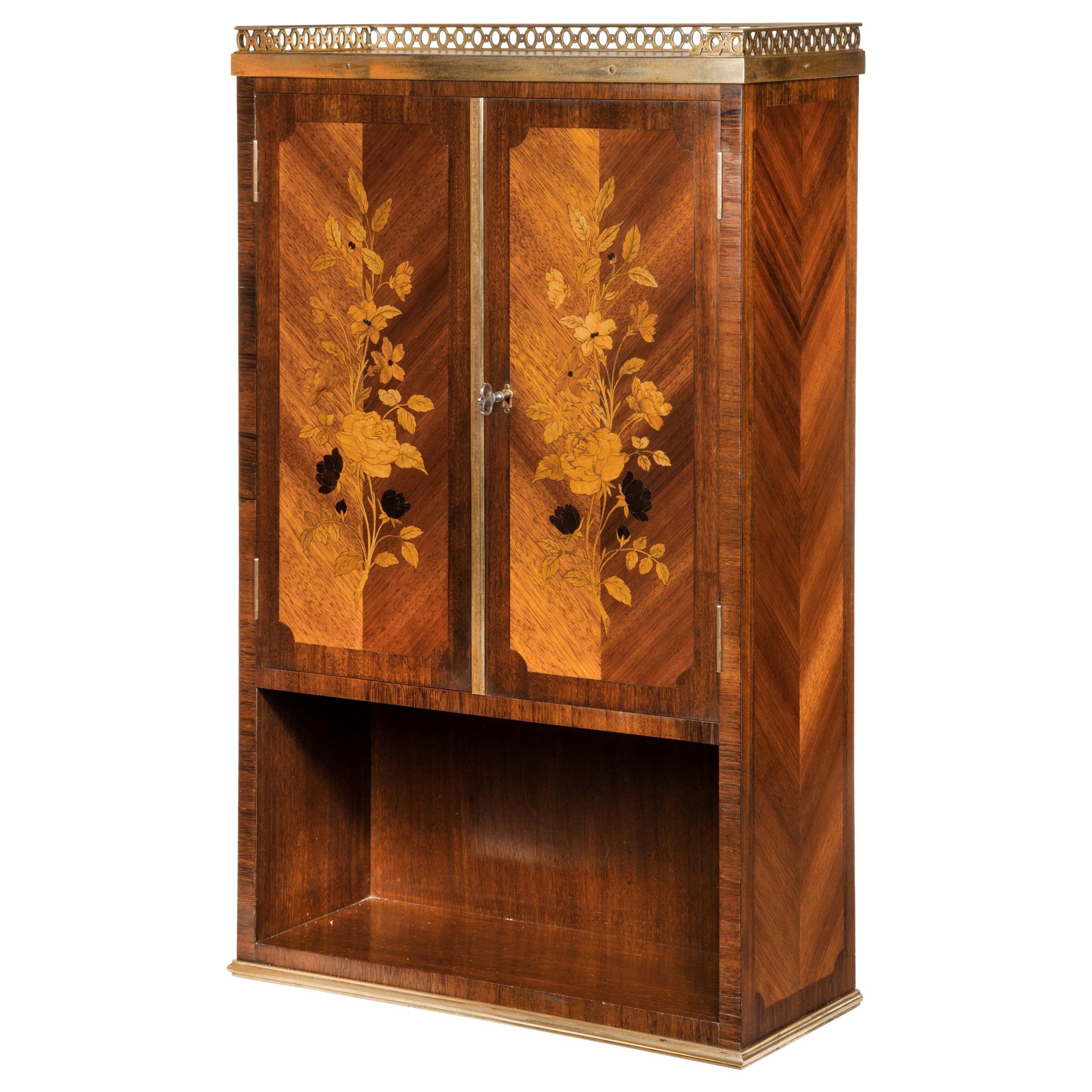French Rosewood Wall Cabinet by G Durand