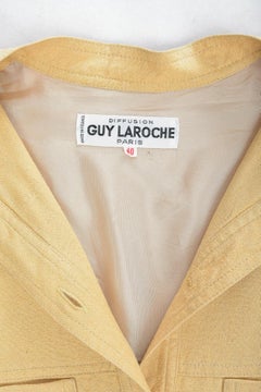 Französische Safari-Bluse von Guy Laroche Paris CIRCA 1975-1980, gelb, Saharienne