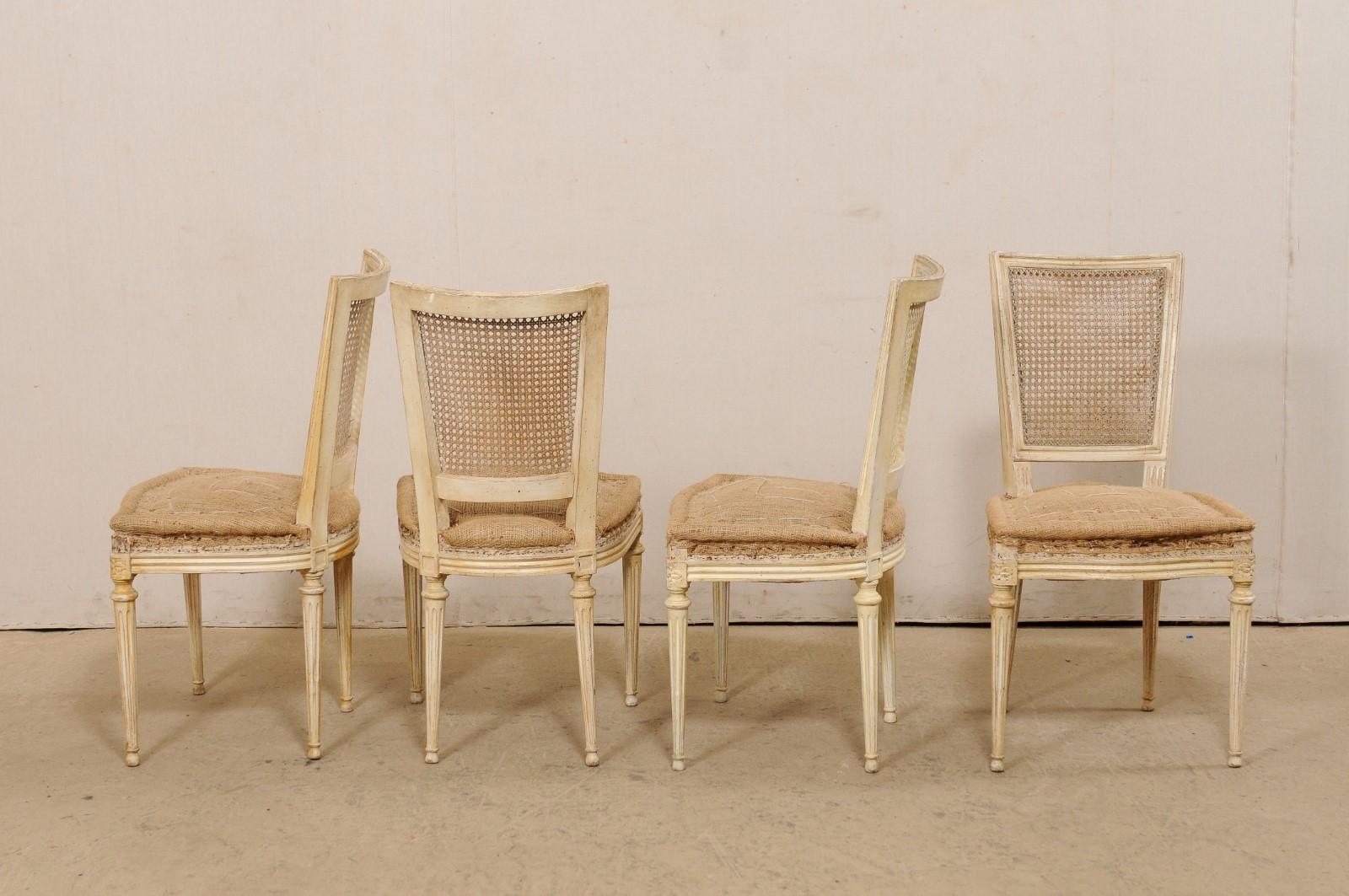 French Set of Six Louis XVI Style Cane Back Side Chairs, Early 20th C. 6