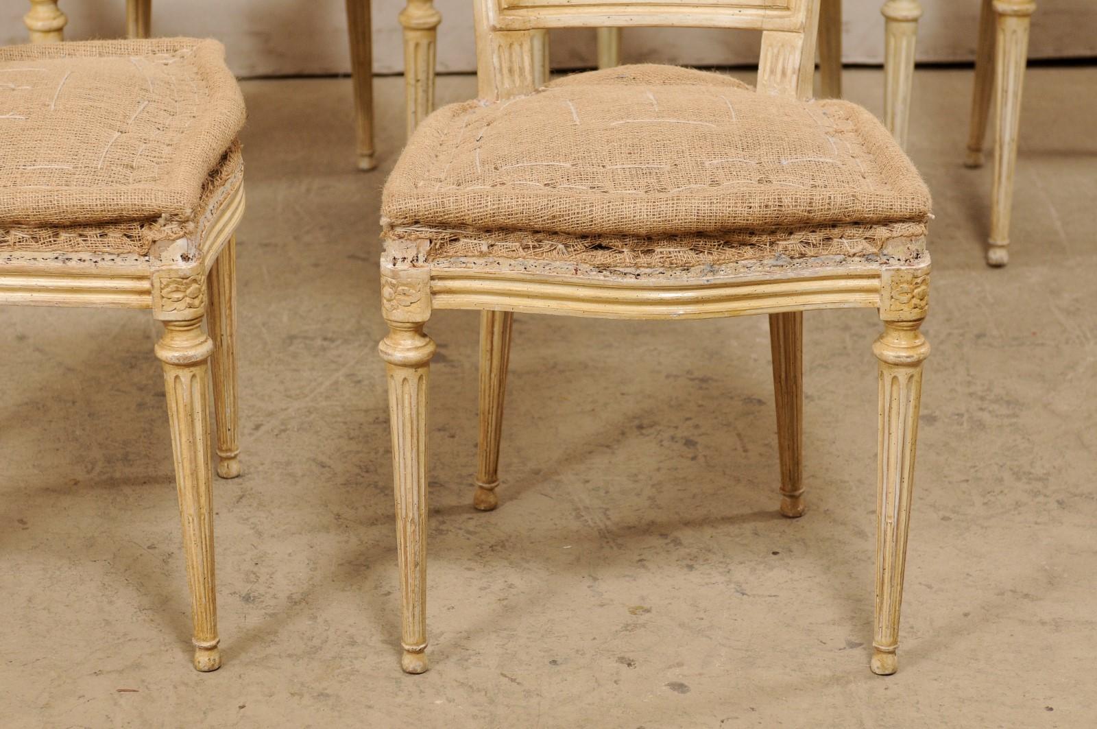 French Set of Six Louis XVI Style Cane Back Side Chairs, Early 20th C. 3