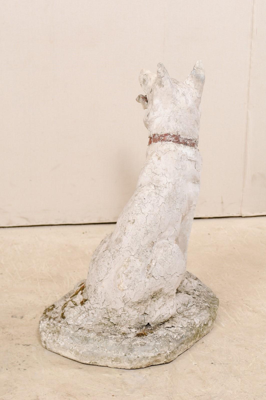 French Shepherd Dog Garden Statue from Early 20th Century, Nicely Sized 3