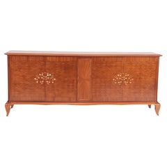 Vintage French Sideboard with Mother of Pearl Inlay and a Sycamore Interior C 1930