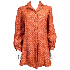 A French Silk Evening Jacket In Orange And Silver Lamé Circa 1940/1950