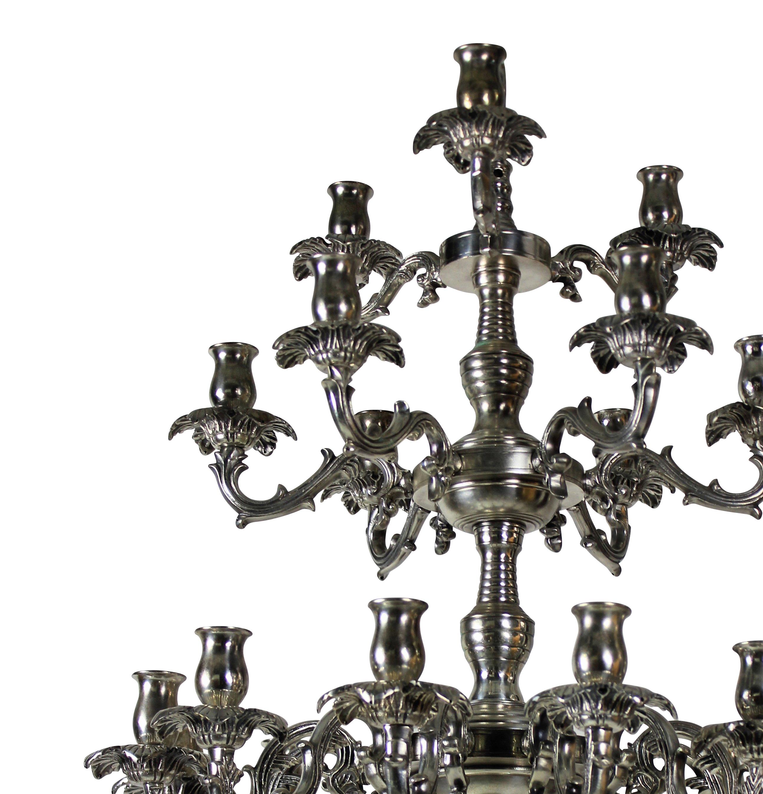 19th Century French Silver Plated Bronze Chandelier
