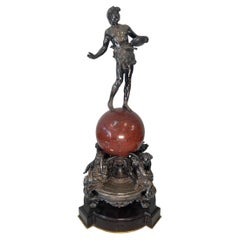 Trofeo de presentación francés de plata y mármol rojo de Chrisofle & Cie, c. 1885