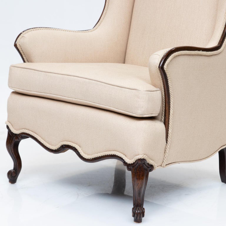 French Style Wing Chair at 1stdibs