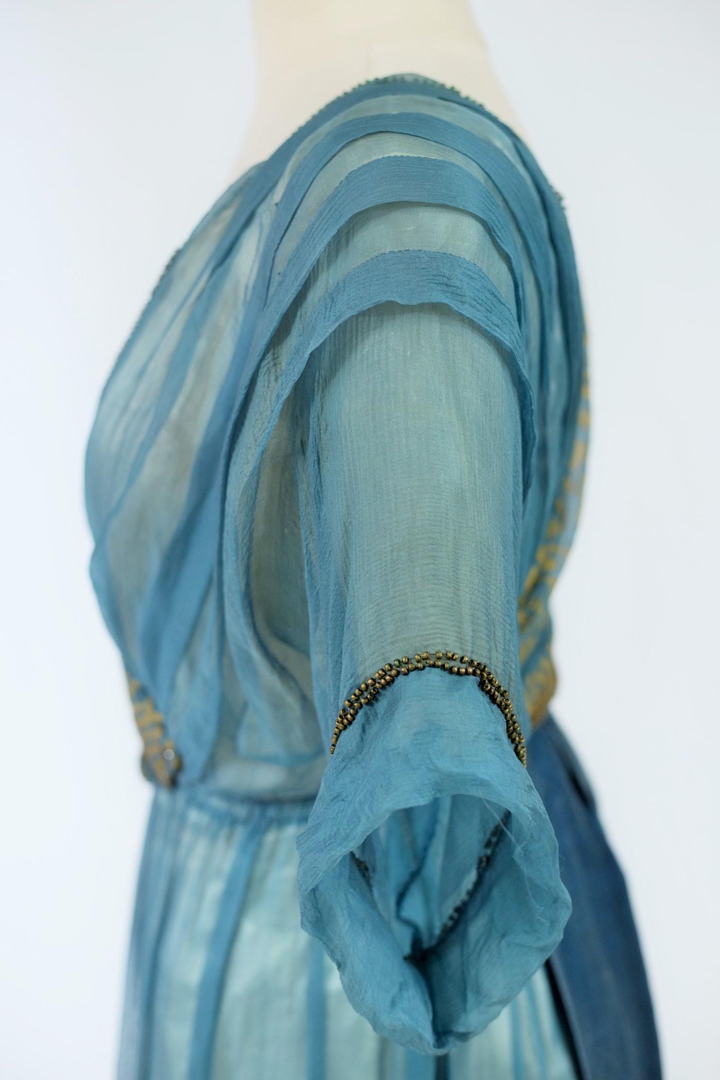 A French Sultana Evening Chiffon Dress Signed F. Kayser Circa 1915 2