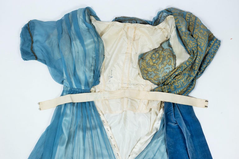 A French Sultana Evening Chiffon Dress Signed F. Kayser Circa 1915