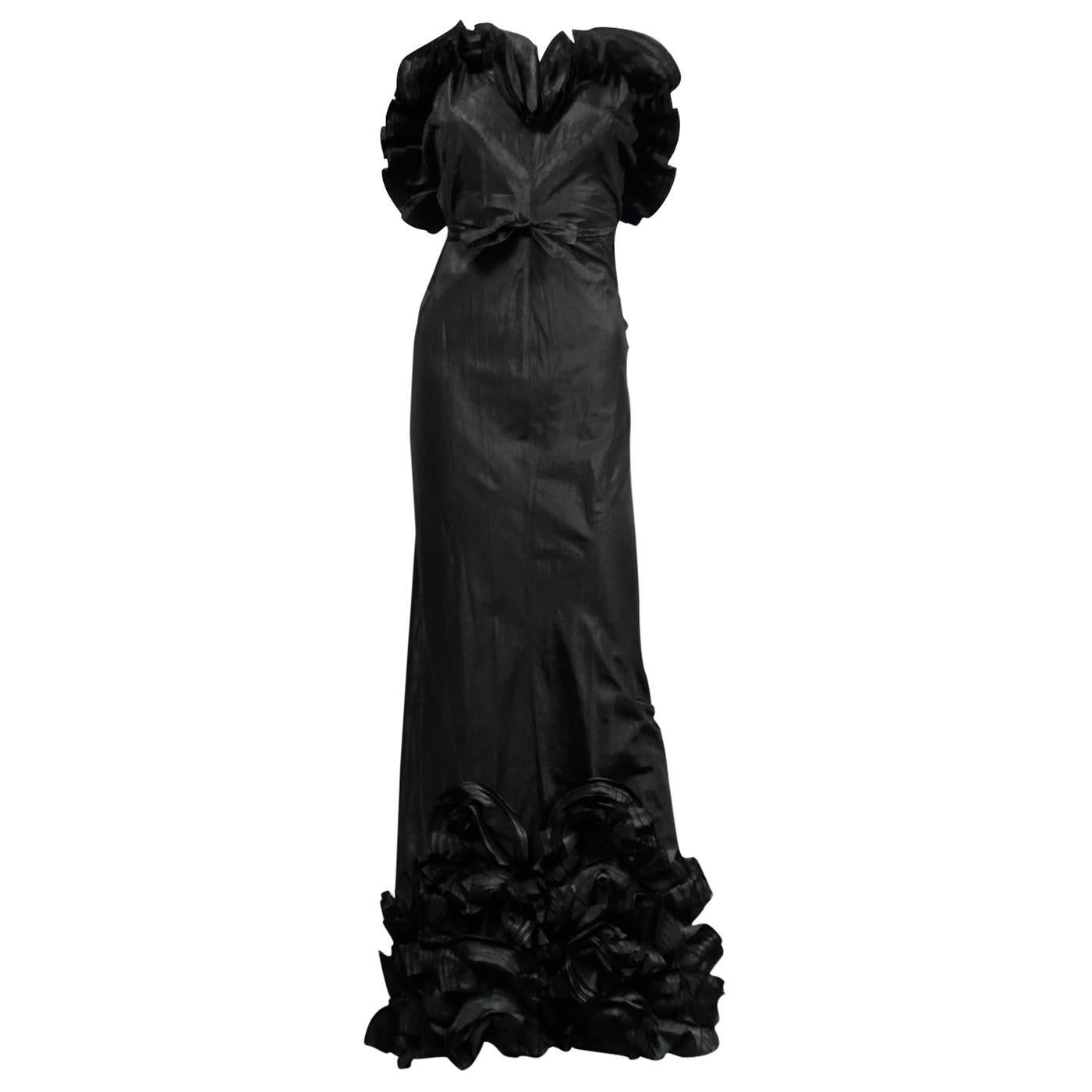 A French Taffeta Couture Evening Dress Possibly Worth Circa 1935