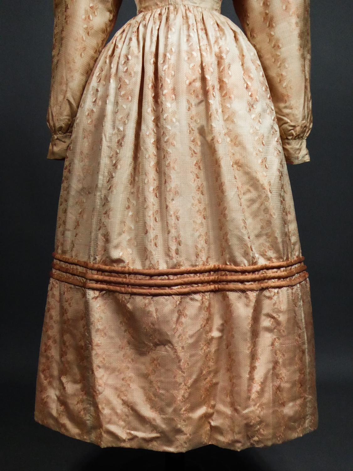 Französisch Taft Seide Ballkleid - Frankreich Charles X Periode Circa 1825 15