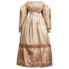 Antique A French Taffeta Silk Ball Gown - France Charles X Period Circa 1825