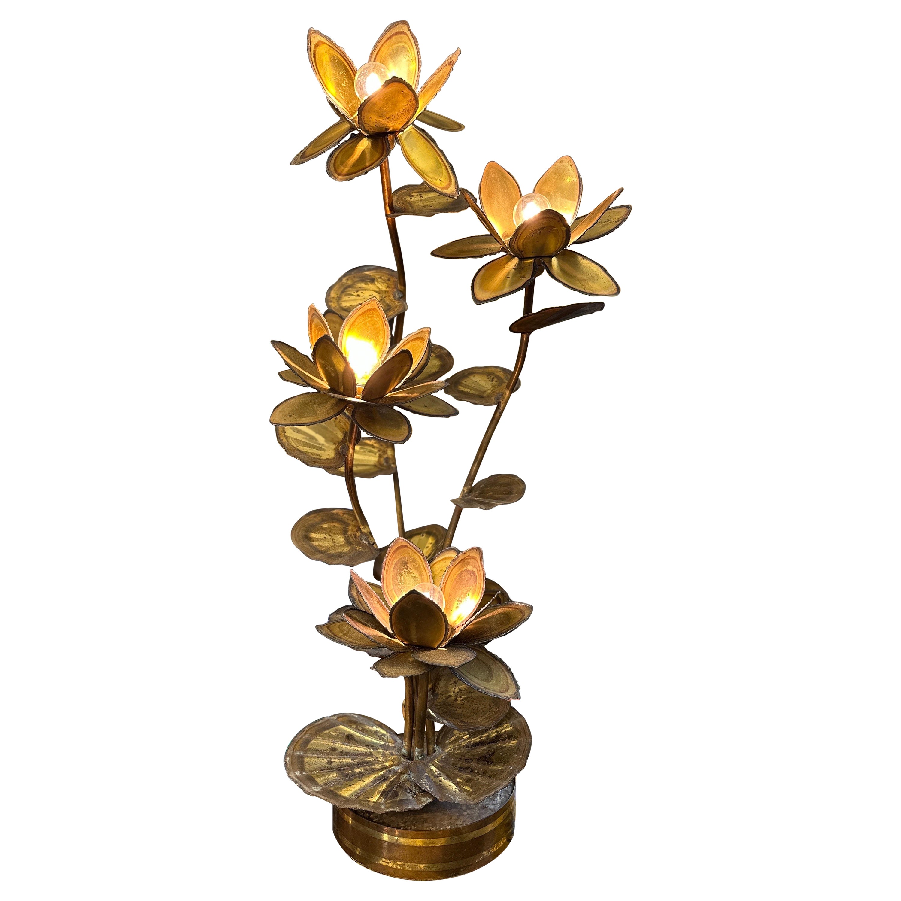 A French Tall Maison Jansen Flower Table Lamp