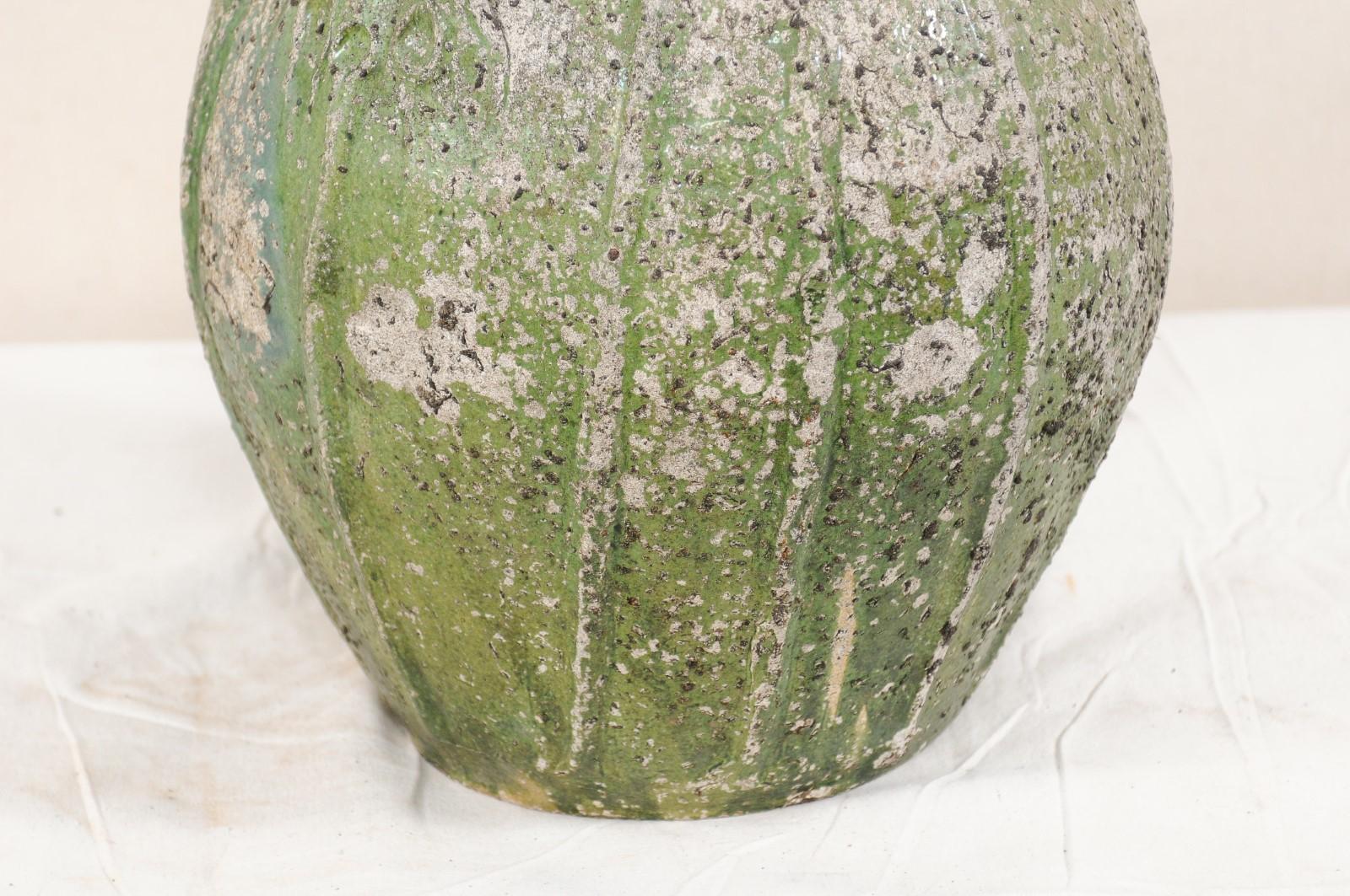 French Terracotta Jar in Green Hues from the 19th Century 2