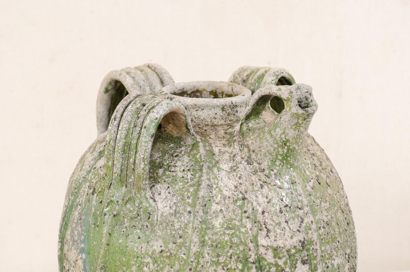 French Terracotta Jar in Green Hues from the 19th Century 6
