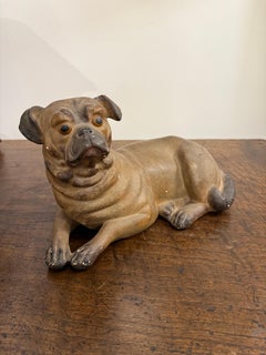 A French Terracotta Pug, 19th Century