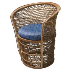 A French Tiki Style 1960s Woven Bamboo Tub Chair This is a delightful piece