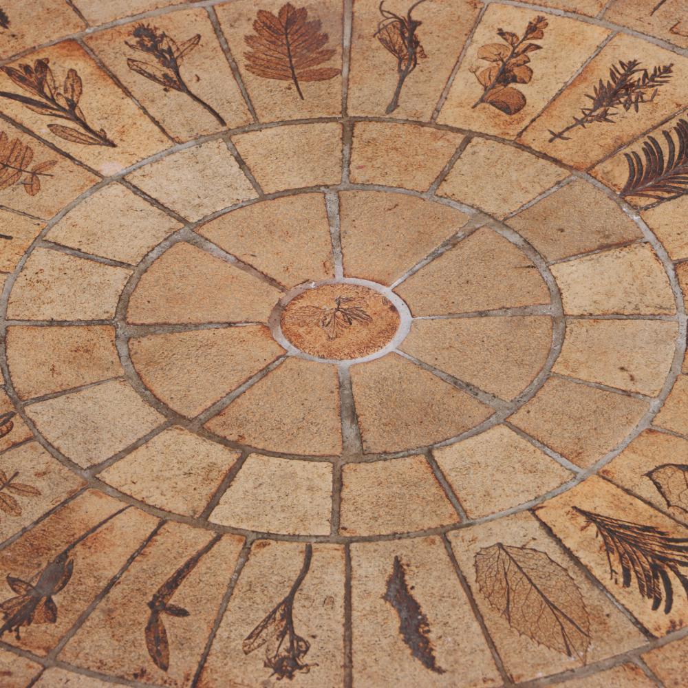 20th Century A French tile and wood coffee table by Roger Capron, C. 1970.