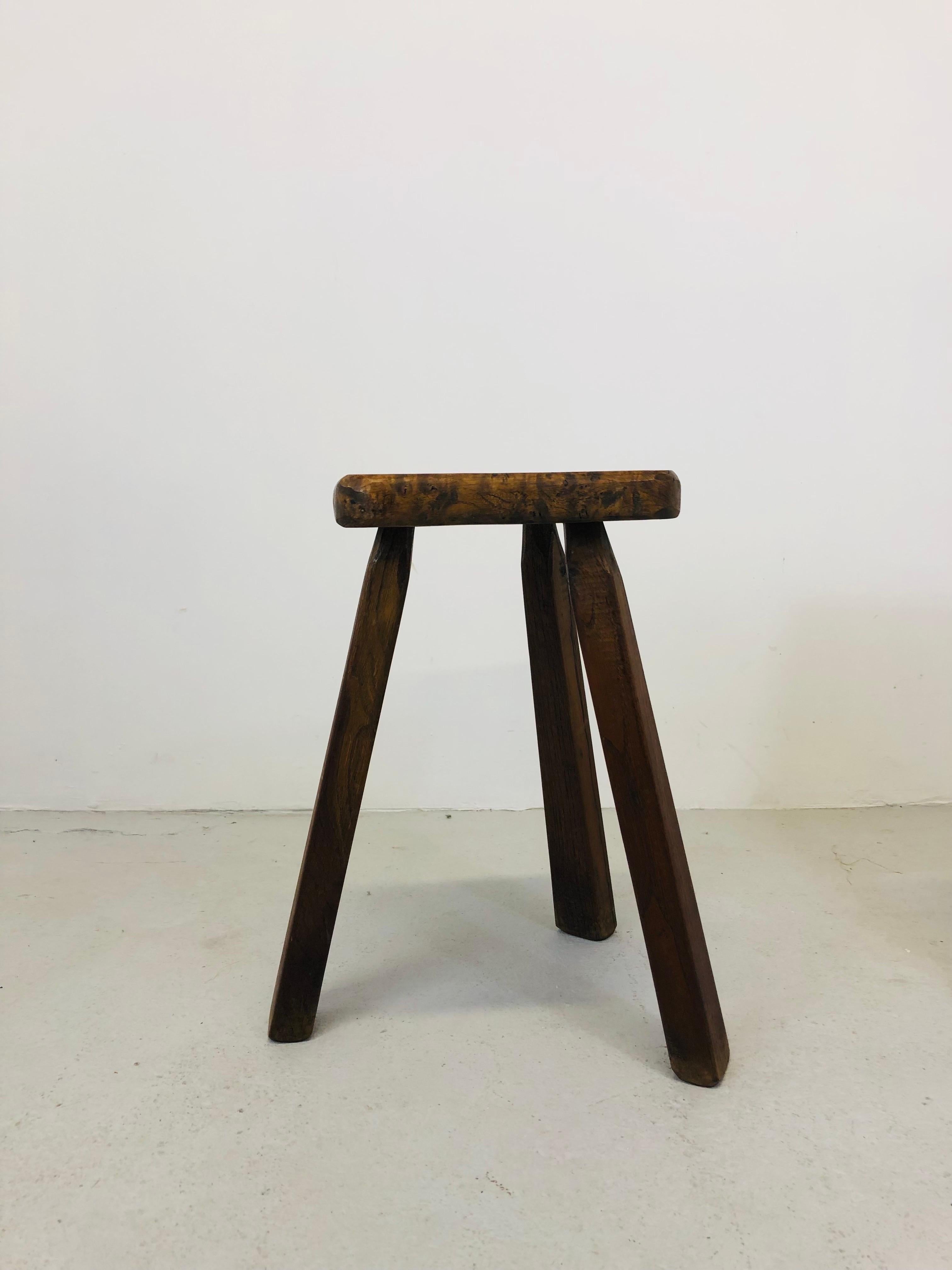 Mid-20th Century French Tripod Stool, 1950 For Sale