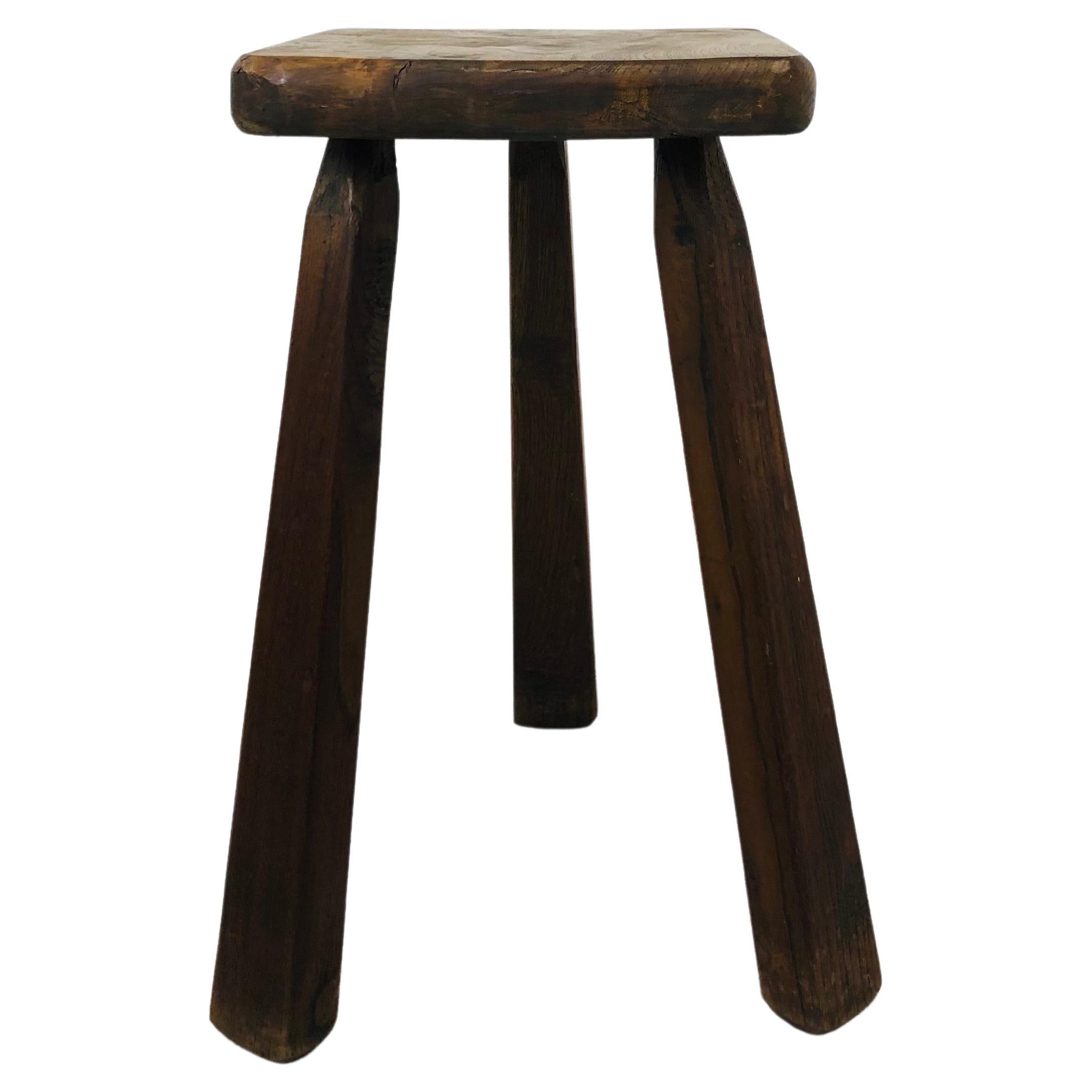 French Tripod Stool, 1950 For Sale